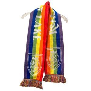 Official Ruffneck Salt Lake Real Soccer Team Pride Scarf Rainbow Knit Fringe MLS